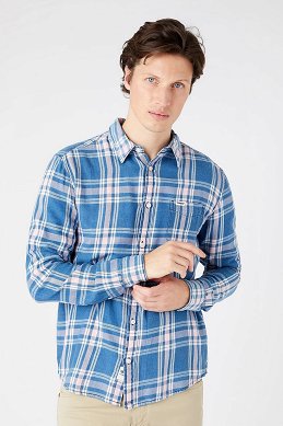 Koszula Męska Wrangler Ls 1 Pkt Shirt Lantana Coral W5A1BSP42