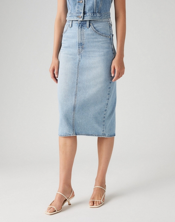 Spódnica Damska Levi`s® High Rise Slit Skirt Riveting Clean Hem 001VH-0001
