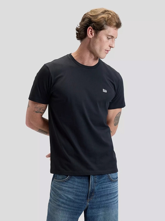 Koszulka Męska Lee Ss Patch Logo Tee Washed Black 112376604