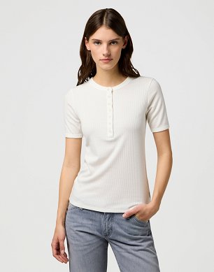 Koszulka Damska Wrangler Femme Knit Henley Worn White 112370743
