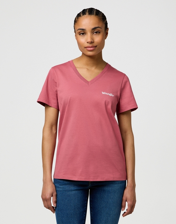 Koszulka Damska Wrangler V-Neck Tee Mauvewood 112370821