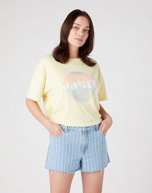 T-shirt Damski Wrangler Girlfriend Tee French Vanilla W7XIEVX6Z