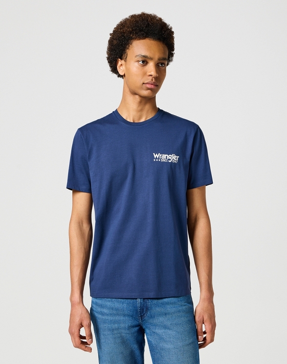 Koszulka Męska Wrangler Logo Tee Navy 112355071