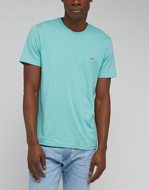T-shirt Męski Lee Ss Patch Logo Tee Dusty Jade L60UFQ41