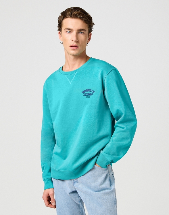 Bluza Męska Wrangler Small Logo Crew Latigo Bay 112364095