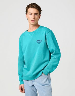 Bluza Męska Wrangler Small Logo Crew Latigo Bay 112364095