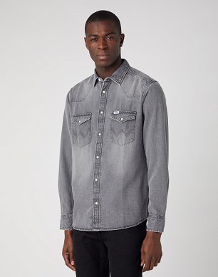 Koszula Męska Wrangler Ls Western Shirt Black Authentic W5561AH70