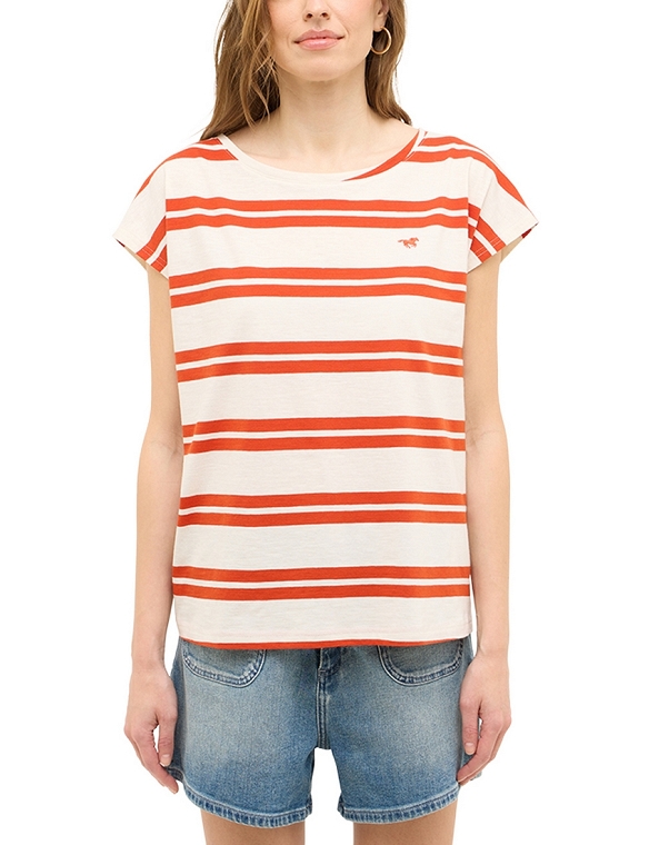 T-shirt Damski Mustang Style Lesley Summer Stripe Red 1016514-12753