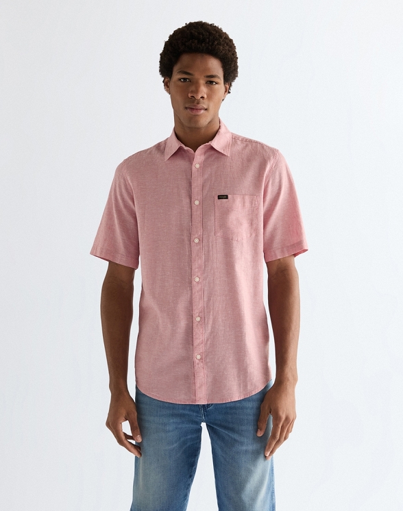 Koszula Męska Wrangler Ss 1 Pkt Shirt Dusty Rose 112378045