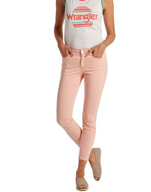Spodnie Damskie Wrangler Skinny CROP PEACH W28MHL53X