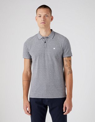 T-shirt Męski Wrangler Refined Polo Shirt Faded Black W749KHXV6
