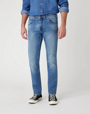 Spodnie Męskie Wrangler Greensboro Medium Stretch In Blue Fever W15QQ892R