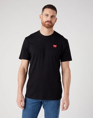 T-shirt Męski Wrangler Sign Off Tee Black W70MEE100