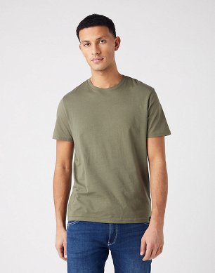 T-shirt Męski Wrangler Ss 2 Pack Tee Dusty Olive W7BADHX45