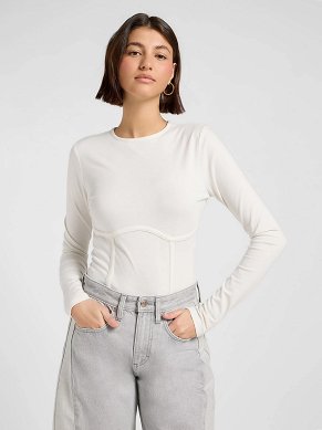 Koszulka Damska Lee Corset Top Ecru 112370971