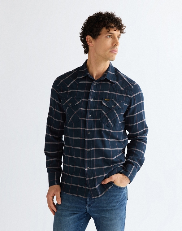 Koszula Męska Wrangler Western Shirt Sapphire Rose 112386956