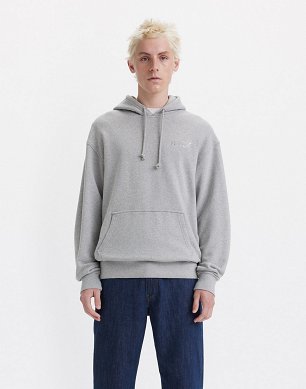Bluza Męska Levi`s® Relaxed Fit Graphic Hoodie Chrome Headline Midtone Heather Gray 38479-0308