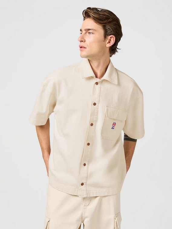 Koszula Męska Wrangler Ss Cj Overshirt Ecru 112362900