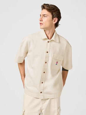 Koszula Męska Wrangler Ss Cj Overshirt Ecru 112362900