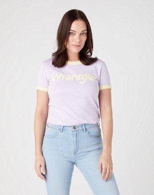 T-shirt Damski Wrangler Ringer Tee Pastel Violet W7XAD3P26