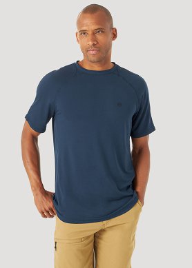 T-shirt Męski Wrangler Ss Performance T Shi Dark Sapphire WA7BDUB08