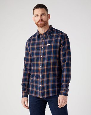 Koszula Męska Wrangler 1 Pocket Shirt Navy W5A25Q114