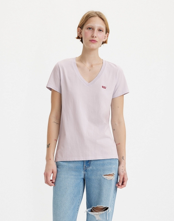 T-shirt Damski Levi`s® The Perfect V-Neck Tee Mauve Chalk 85341-0071