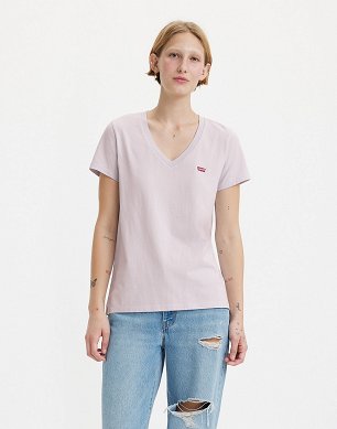 T-shirt Damski Levi`s® The Perfect V-Neck Tee Mauve Chalk 85341-0071