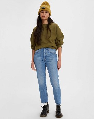 Spodnie Damskie Levi`s® 501® Crop Medium Indigo Worn In 36200-0236
