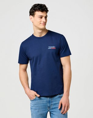Koszulka Męska Wrangler Small Americana Tee Navy 112371410
