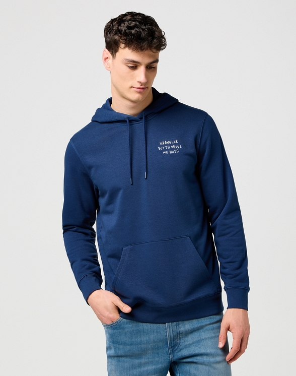 Bluza Męska Wrangler Embroidery Hoodie Navy 112371521