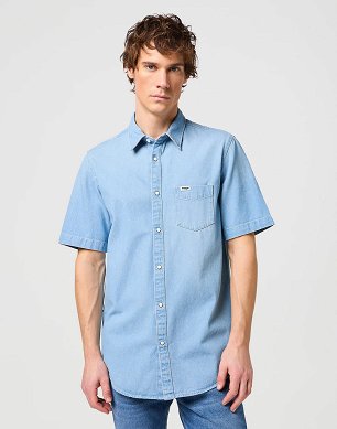 Koszula Męska Wrangler Ss 1 Pkt Shirt Light Stone W112350184