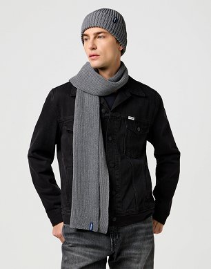 Czapka Męska Wrangler Scarf Beanie Set Mid Grey Mel 112372423