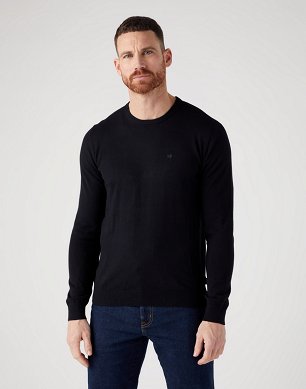 Sweter Męski Wrangler Crewneck Knit Real Black W8A02P101