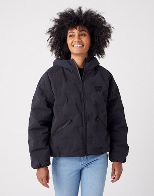 Kurtka Damska Wrangler Down Logo Puffer Black W4N0X7100