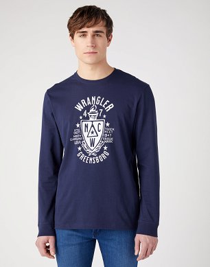 T-shirt Męski Wrangler Americana Tee Navy W70QEE114