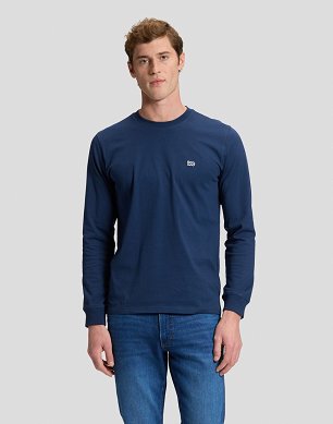 Koszulka Męska Lee Ls Patch Logo Tee Dress Blues 112386434