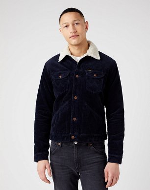 Kurtka Męska Wrangler 124Mj Sherpa Navy W4MS88114