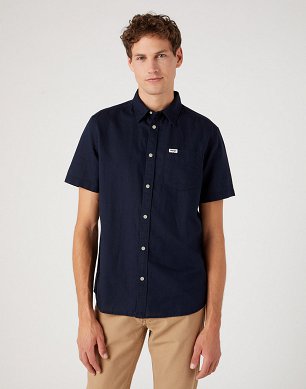 Koszula Męska Wrangler Ss 1 Pkt Shirt Dark Navy W5K0LOXAE