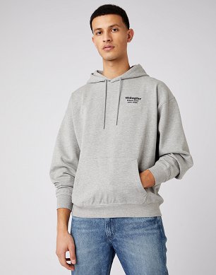 Bluza Męska Wrangler Wwyg Hoodie Mid Grey Mel W6F9H1X37