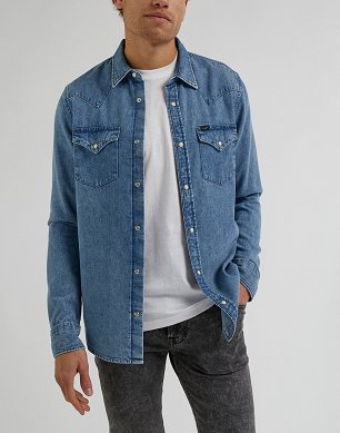 Koszula Męska Lee Regular Western Shirt Prep Blue L66WCUA29