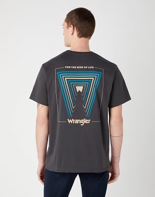 T-shirt Męski Wrangler Graphic Tee Faded Black W7A1EE33W