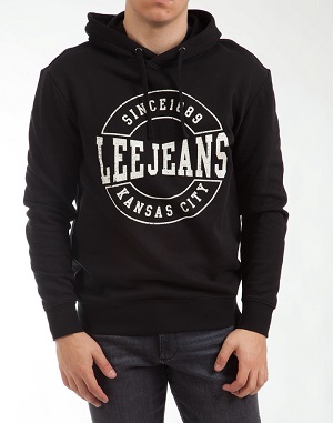 czarna bluza z kapturem Lee