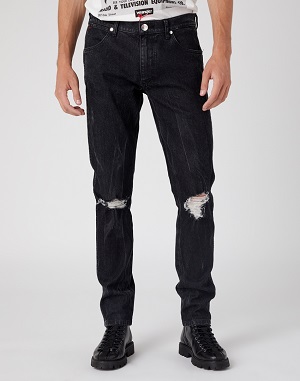 czarne męskie jeansy z dziurami