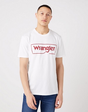 t-shirt wrangler biały